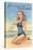 Beachcomber, Girl in Black One-Piece-null-Stretched Canvas