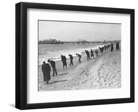 Beachcombers Searching Brighton Beach for Treasure-null-Framed Photographic Print