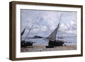 Beached Boats at St Jean, 1884-Emmanuel Lansyer-Framed Giclee Print