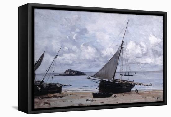 Beached Boats at St Jean, 1884-Emmanuel Lansyer-Framed Stretched Canvas