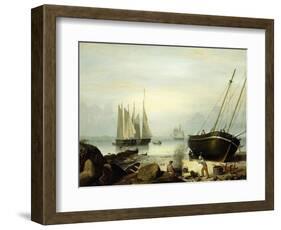 Beached for Repairs, Duncan's Point, Gloucester, 1848-Fitz Henry Lane-Framed Giclee Print