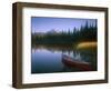 Beached Red Canoe, Sparks Lake, Central Oregon Cascades-Janis Miglavs-Framed Photographic Print