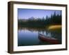 Beached Red Canoe, Sparks Lake, Central Oregon Cascades-Janis Miglavs-Framed Photographic Print