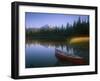 Beached Red Canoe, Sparks Lake, Central Oregon Cascades-Janis Miglavs-Framed Photographic Print