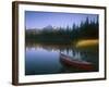 Beached Red Canoe, Sparks Lake, Central Oregon Cascades-Janis Miglavs-Framed Photographic Print