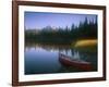 Beached Red Canoe, Sparks Lake, Central Oregon Cascades-Janis Miglavs-Framed Photographic Print