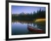 Beached Red Canoe, Sparks Lake, Central Oregon Cascades-Janis Miglavs-Framed Photographic Print