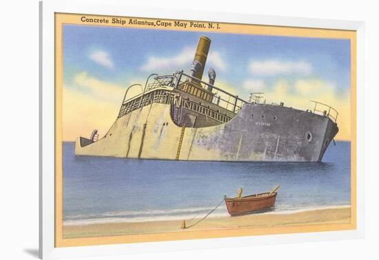 Beached Ship off Cape May Point, New Jersey-null-Framed Art Print