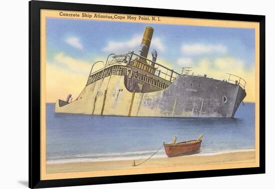 Beached Ship off Cape May Point, New Jersey-null-Framed Art Print