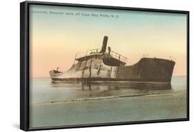 Beached Steamer, Cape May, New Jersey-null-Framed Art Print