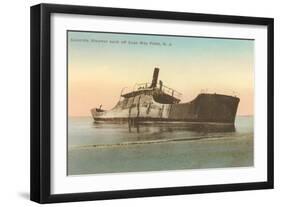 Beached Steamer, Cape May, New Jersey-null-Framed Art Print