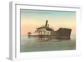 Beached Steamer, Cape May, New Jersey-null-Framed Art Print