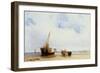 Beached Vessels and a Wagon Near Trouville, c.1825-Richard Parkes Bonington-Framed Giclee Print