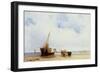 Beached Vessels and a Wagon Near Trouville, c.1825-Richard Parkes Bonington-Framed Giclee Print