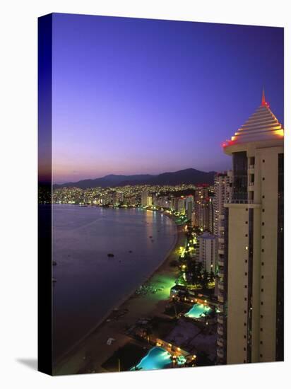 Beachfront, Acapulco, Mexico-Walter Bibikow-Stretched Canvas