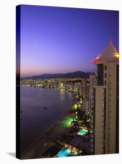 Beachfront, Acapulco, Mexico-Walter Bibikow-Stretched Canvas