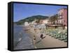 Beachfront, Alassio, Italian Riviera, Liguria, Italy-Gavin Hellier-Framed Stretched Canvas