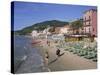 Beachfront, Alassio, Italian Riviera, Liguria, Italy-Gavin Hellier-Stretched Canvas