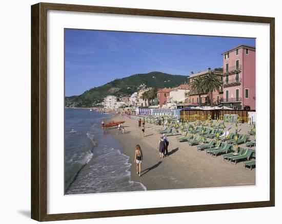 Beachfront, Alassio, Italian Riviera, Liguria, Italy-Gavin Hellier-Framed Photographic Print