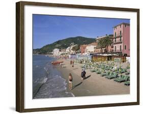 Beachfront, Alassio, Italian Riviera, Liguria, Italy-Gavin Hellier-Framed Photographic Print