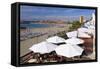 Beachfront Bar, Playa De Las Vistas, Los Cristianos, Tenerife, Canary Islands, 2007-Peter Thompson-Framed Stretched Canvas