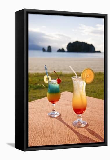 Beachfront Cocktails at Pantai Tanjung Rhu-Gavin Hellier-Framed Stretched Canvas