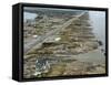 Beachfront Home Stands Among the Debris in Gilchrist, Texas after Hurricane Ike Hit the Area-null-Framed Stretched Canvas