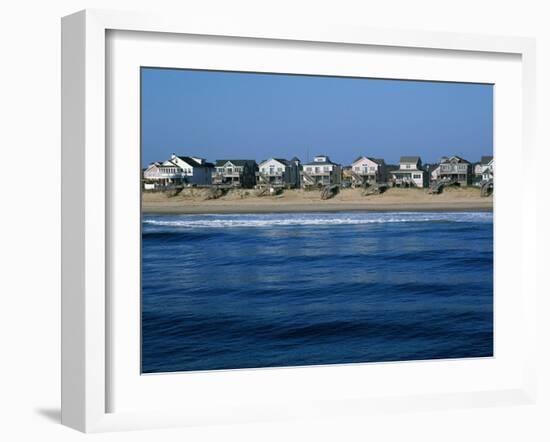 Beachfront Homes, Atlantic, Nags Head-Barry Winiker-Framed Premium Photographic Print