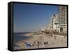 Beachfront Hotels in Late Afternoon, Tel Aviv, Israel-Walter Bibikow-Framed Stretched Canvas