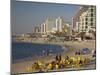 Beachfront Hotels in Late Afternoon, Tel Aviv, Israel-Walter Bibikow-Mounted Photographic Print