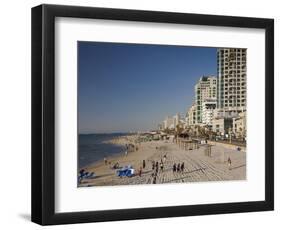 Beachfront Hotels in Late Afternoon, Tel Aviv, Israel-Walter Bibikow-Framed Photographic Print