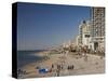 Beachfront Hotels in Late Afternoon, Tel Aviv, Israel-Walter Bibikow-Stretched Canvas