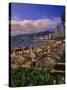 Beachfront on Playa Icacos, Acapulco, Mexico-Walter Bibikow-Stretched Canvas