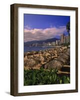 Beachfront on Playa Icacos, Acapulco, Mexico-Walter Bibikow-Framed Photographic Print