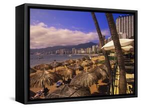 Beachfront Playa Icacos, Acapulco, Mexico-Walter Bibikow-Framed Stretched Canvas