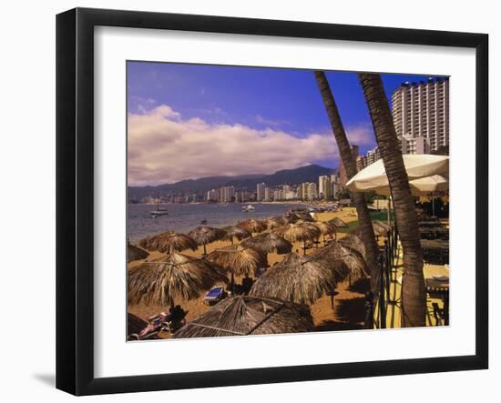 Beachfront Playa Icacos, Acapulco, Mexico-Walter Bibikow-Framed Photographic Print