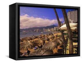 Beachfront Playa Icacos, Acapulco, Mexico-Walter Bibikow-Framed Stretched Canvas