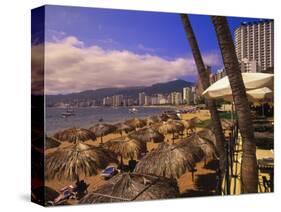 Beachfront Playa Icacos, Acapulco, Mexico-Walter Bibikow-Stretched Canvas