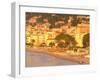 Beachfront View at Dawn, Alassio, Riviera di Ponente, Liguria, Italy-Walter Bibikow-Framed Photographic Print