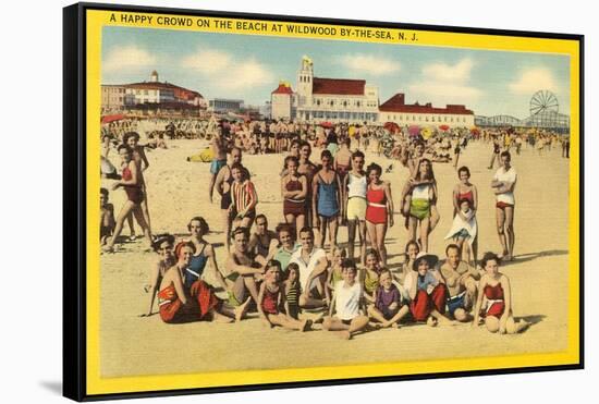 Beachgoers at Wildwood-by-the-Sea, New Jersey-null-Framed Stretched Canvas