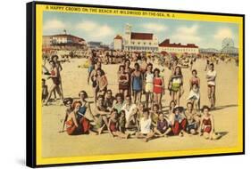 Beachgoers at Wildwood-by-the-Sea, New Jersey-null-Framed Stretched Canvas