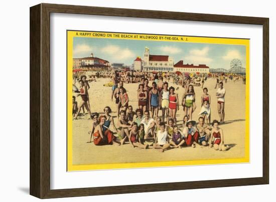 Beachgoers at Wildwood-by-the-Sea, New Jersey-null-Framed Art Print