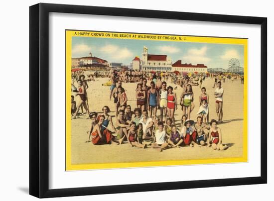 Beachgoers at Wildwood-by-the-Sea, New Jersey-null-Framed Art Print