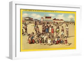 Beachgoers at Wildwood-by-the-Sea, New Jersey-null-Framed Art Print