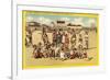 Beachgoers at Wildwood-by-the-Sea, New Jersey-null-Framed Premium Giclee Print