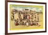 Beachgoers at Wildwood-by-the-Sea, New Jersey-null-Framed Premium Giclee Print