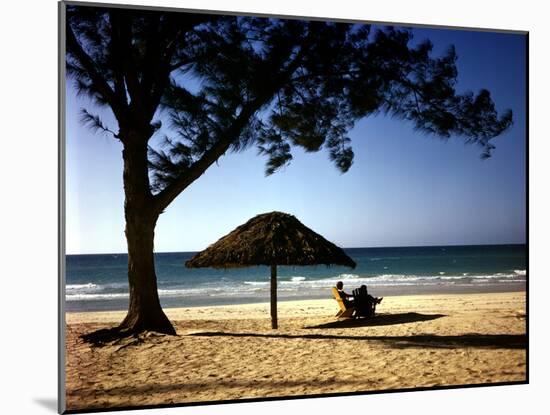 Beachgoers Relaxing at Veradero Beach in Cuba-Eliot Elisofon-Mounted Photographic Print