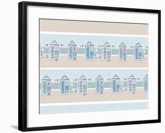 Beachhuts-Peter Adderley-Framed Art Print