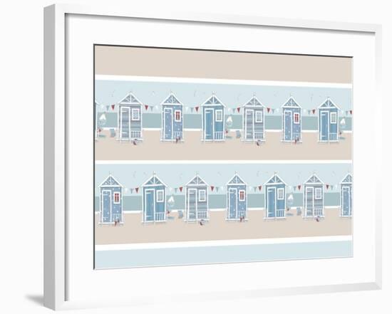 Beachhuts-Peter Adderley-Framed Art Print