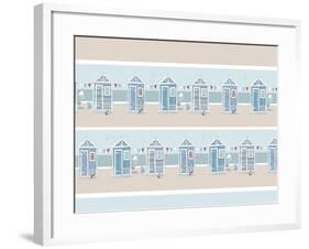 Beachhuts-Peter Adderley-Framed Art Print